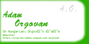 adam orgovan business card